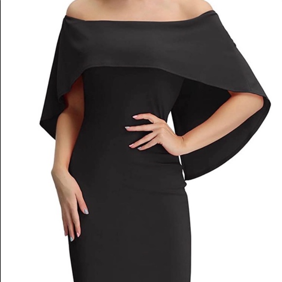 Grace Karin Dresses & Skirts - GRACE KARIN Off Shoulder Batwing Cape Dress